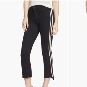MOTHER Black Jeans with White Stripes